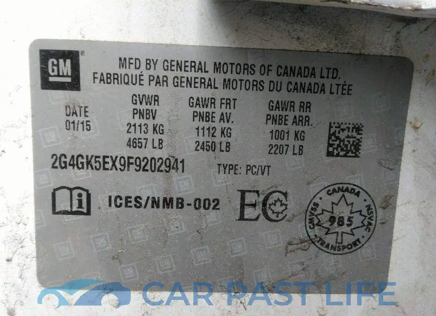 2G4GK5EX9F9202941# 9