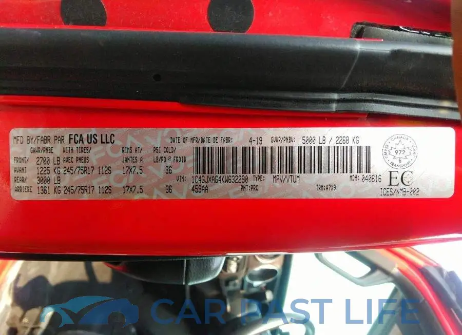 1C4GJXAG4KW632290# 9