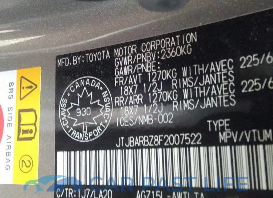 JTJBARBZ8F2007522# 9