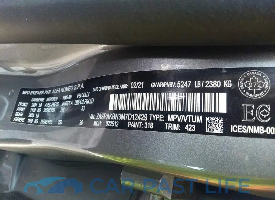 ZASPAKBN3M7D12429# 9