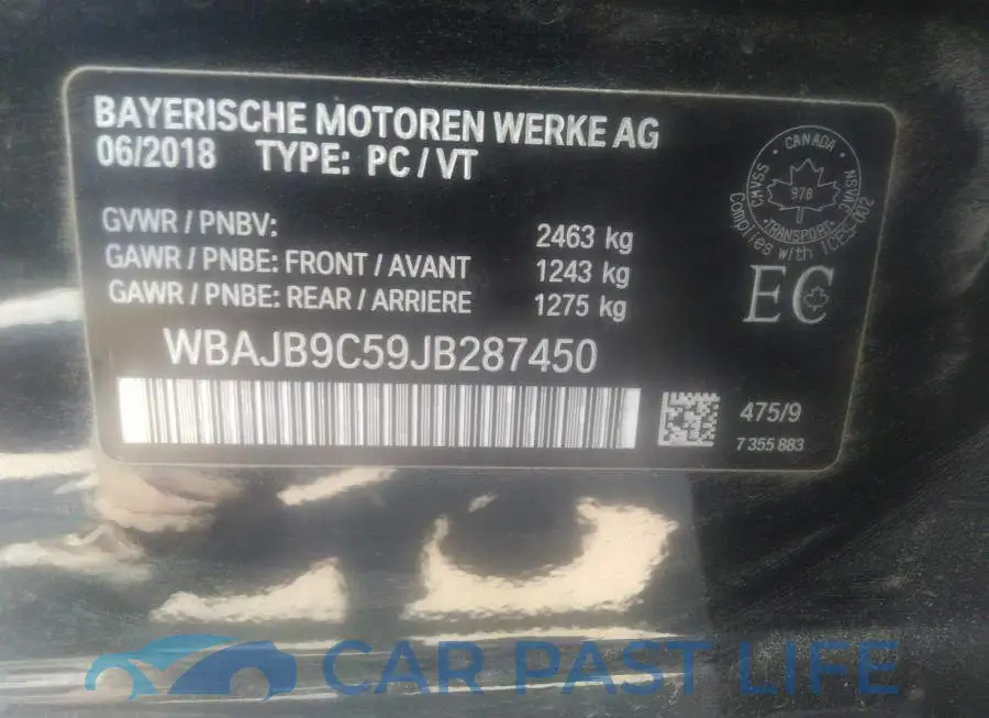 WBAJB9C59JB287450# 9