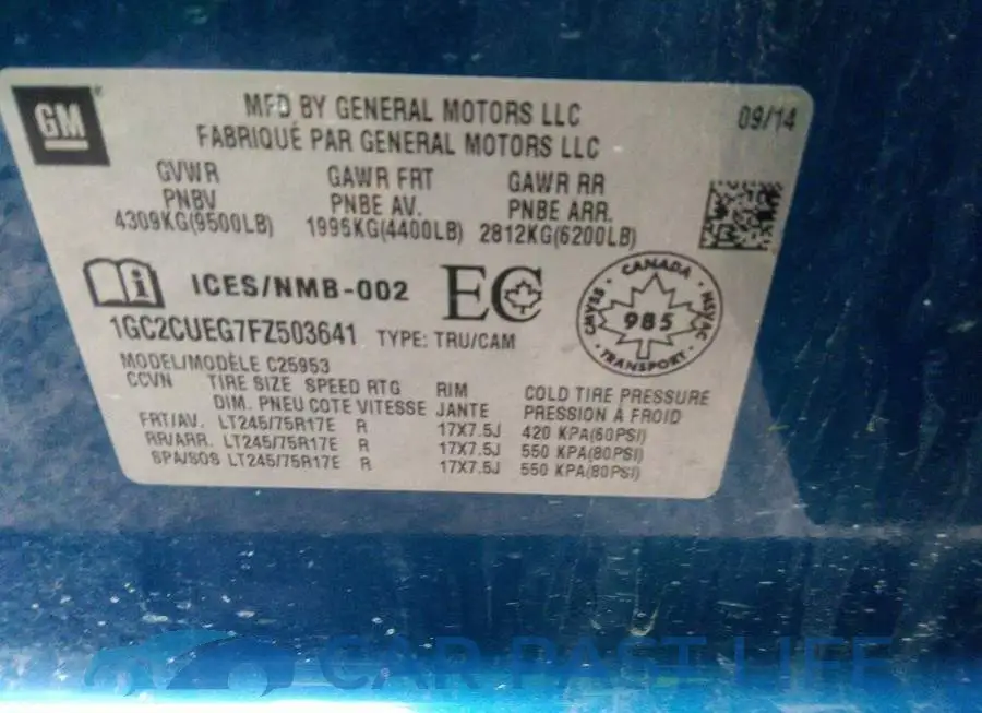 1GC2CUEG7FZ503641# 9