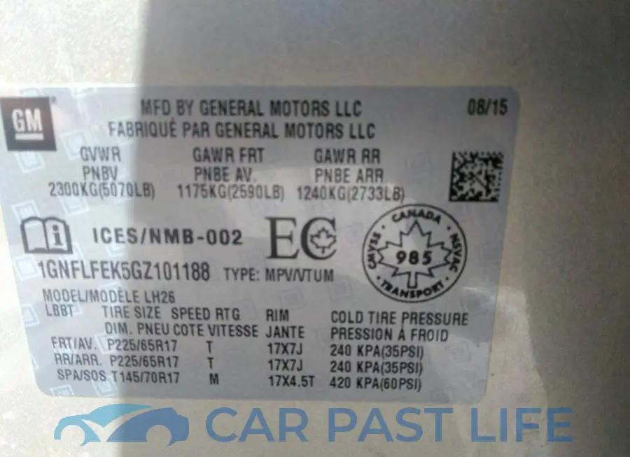 1GNFLFEK5GZ101188# 10