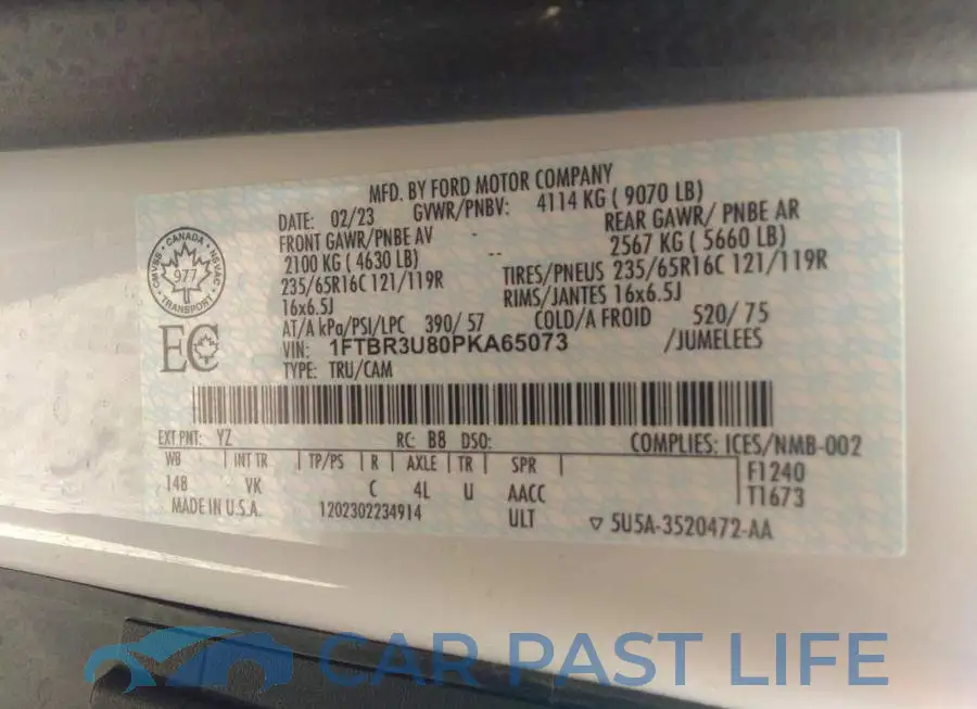 1FTBR3U80PKA65073# 9