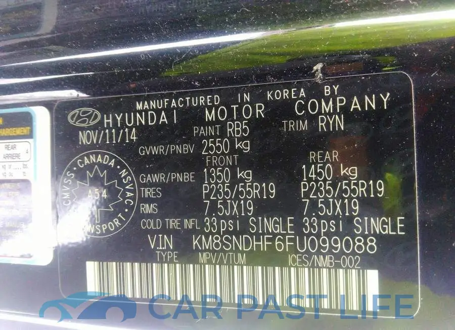 KM8SNDHF6FU099088# 9