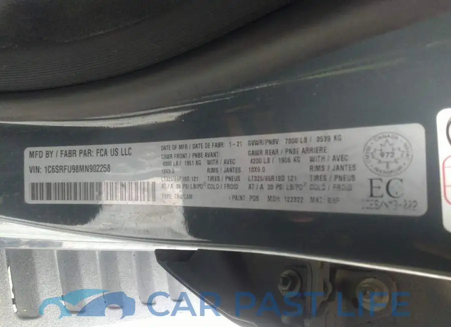 1C6SRFU98MN902258# 9