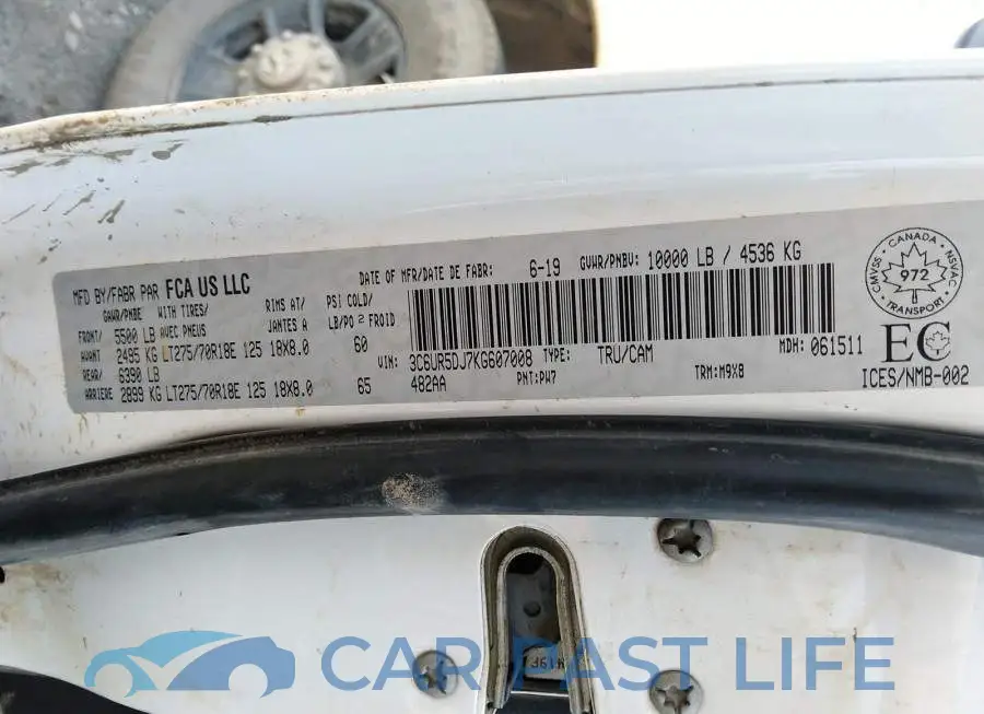 3C6UR5DJ7KG607008# 8