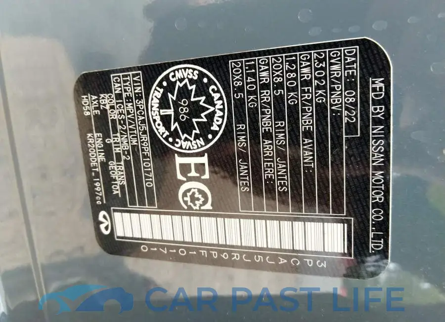 3PCAJ5JR9PF101710# 9
