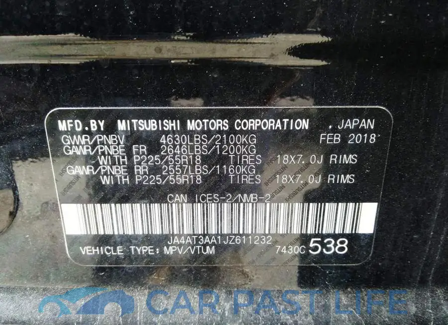 JA4AT3AA1JZ611232# 9