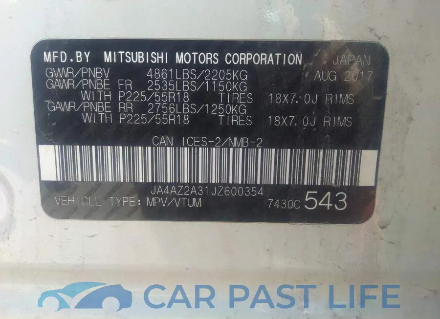 JA4AZ2A31JZ600354# 9