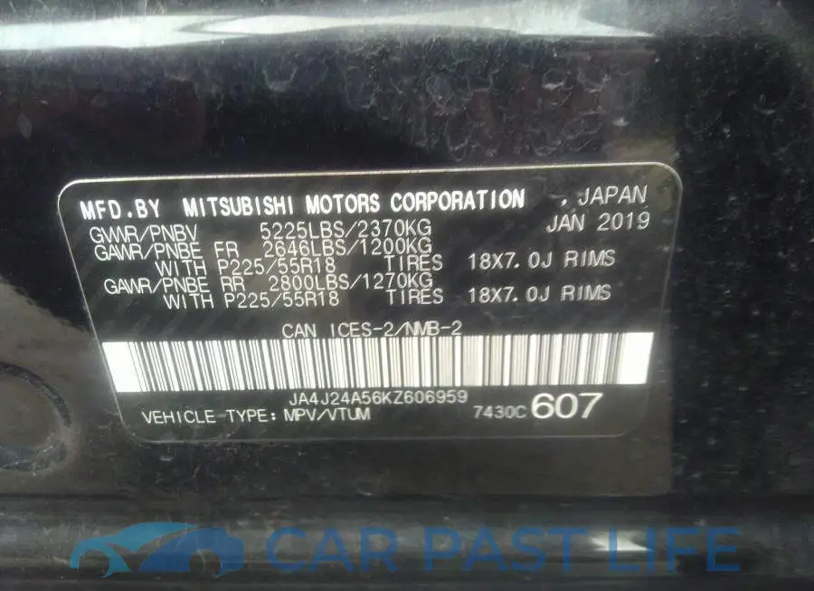 JA4J24A56KZ606959# 9