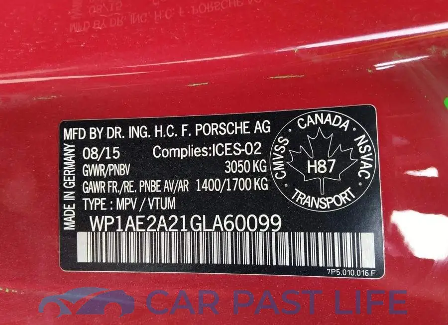 WP1AE2A21GLA60099# 9