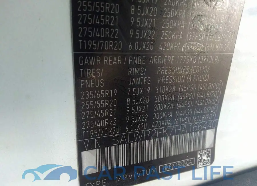 SALWR2FK7HA166440# 9