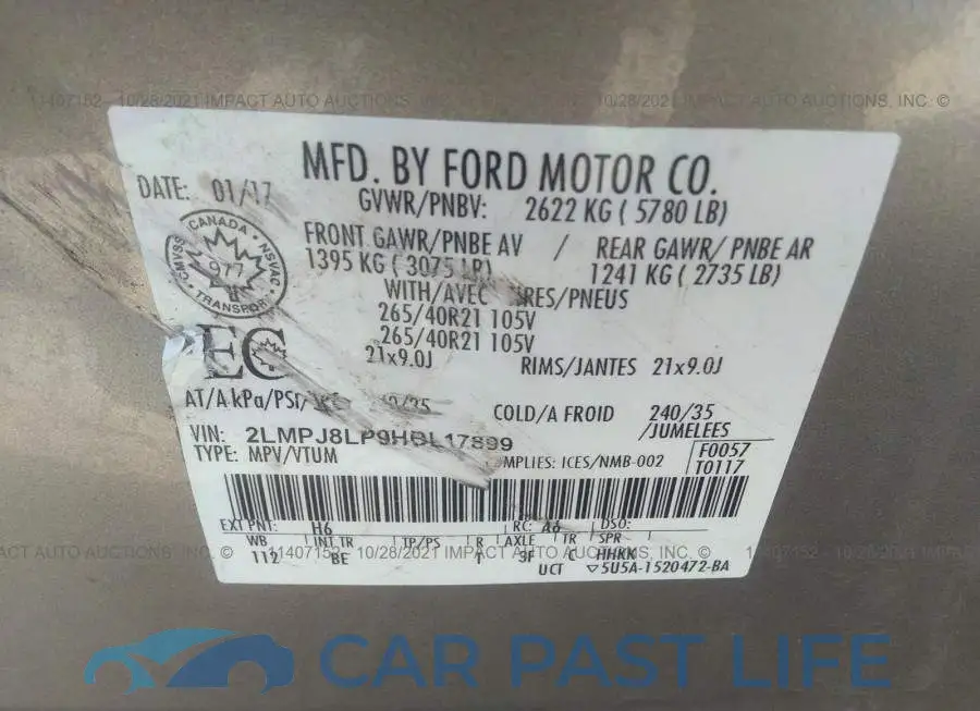 2LMPJ8LP9HBL17899# 9