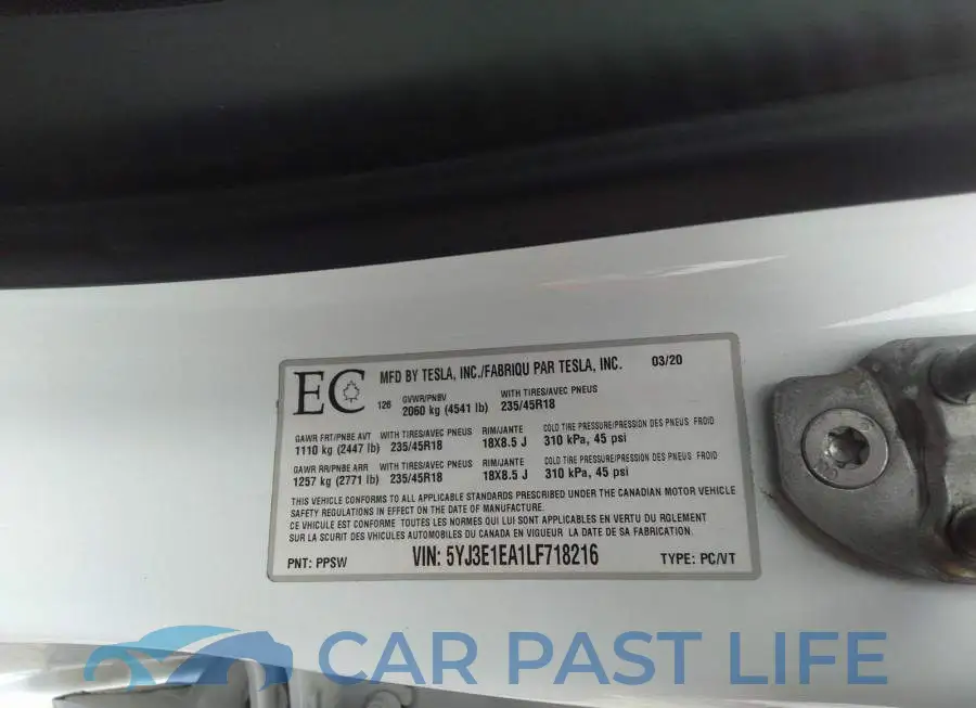 5YJ3E1EA1LF718216# 9