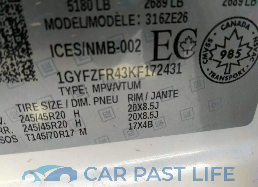 1GYFZFR43KF172431# 9
