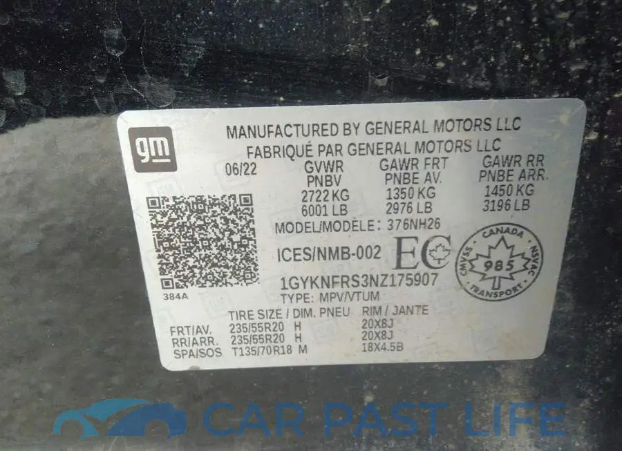1GYKNFRS3NZ175907# 9
