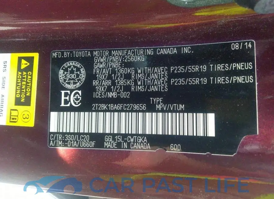 2T2BK1BA6FC279656# 9