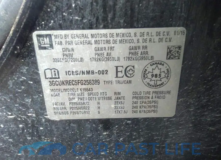 3GCUKREC5FG258389# 9