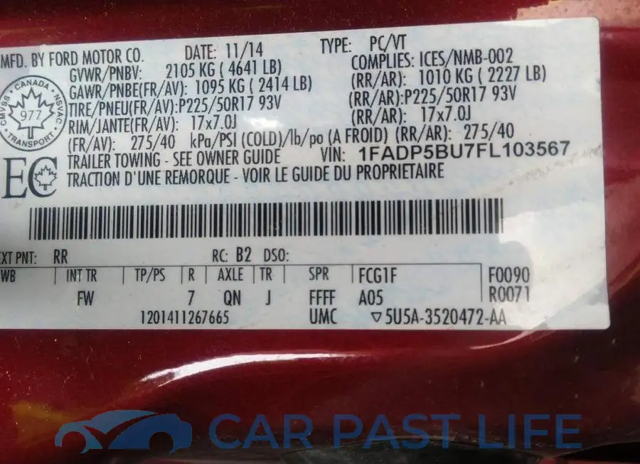 1FADP5BU7FL103567# 9