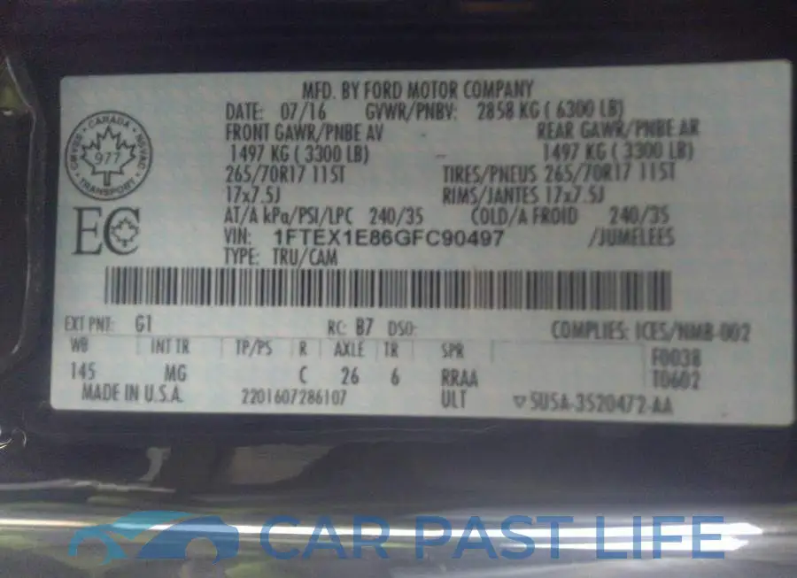 1FTEX1E86GFC90497# 9