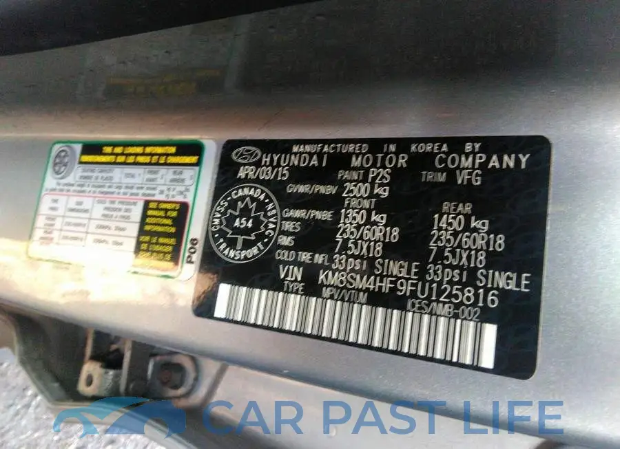 KM8SM4HF9FU125816# 9