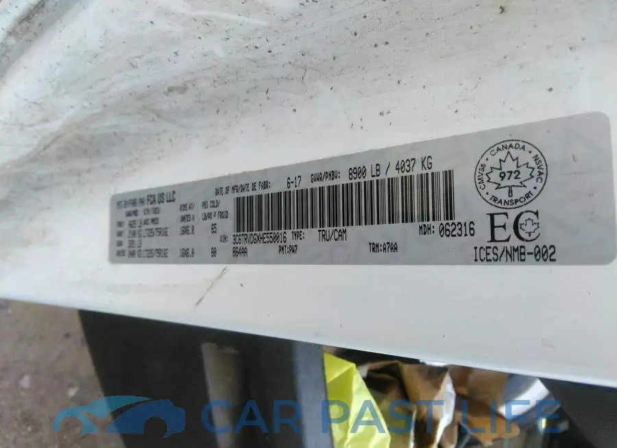 3C6TRVDGXHE550016# 9