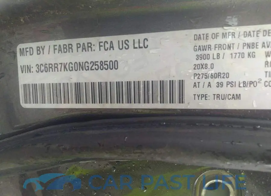 3C6RR7KG0NG258500# 9