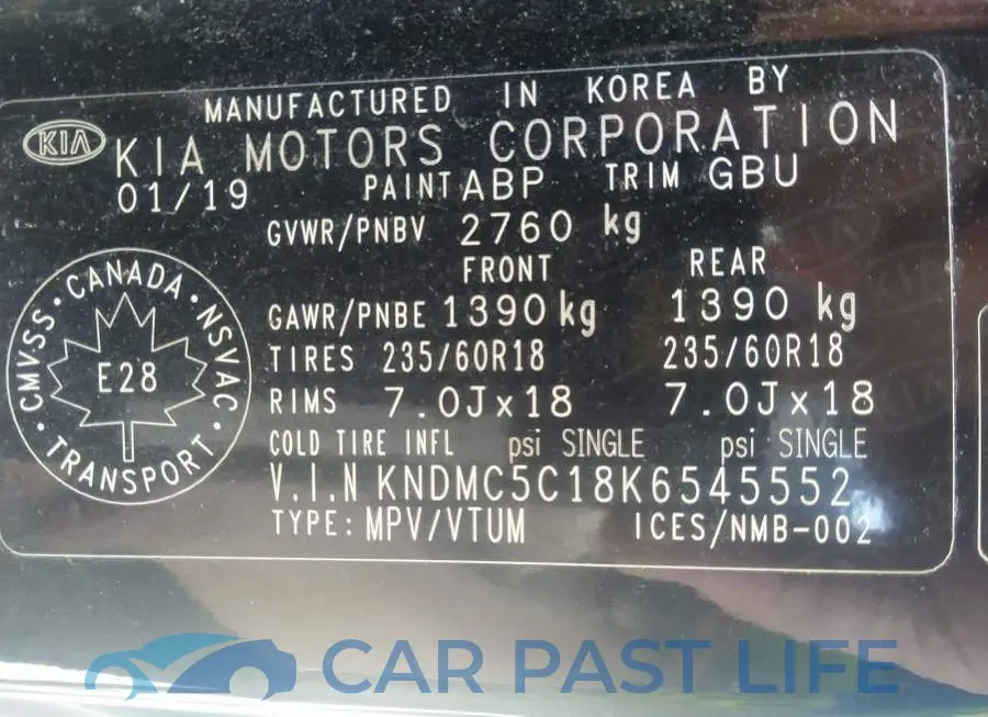 KNDMC5C18K6545552# 9