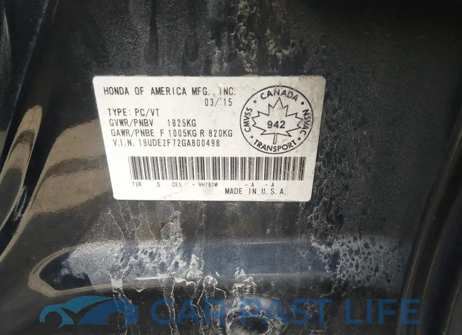 19UDE2F72GA800498# 9