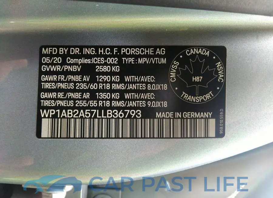 WP1AB2A57LLB36793# 9