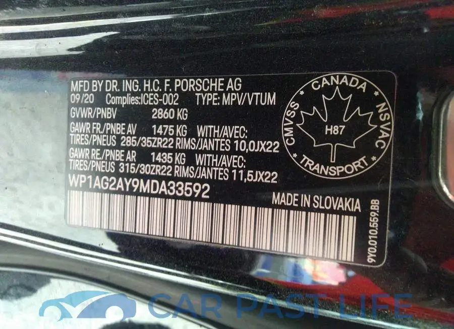 WP1AG2AY9MDA33592# 9
