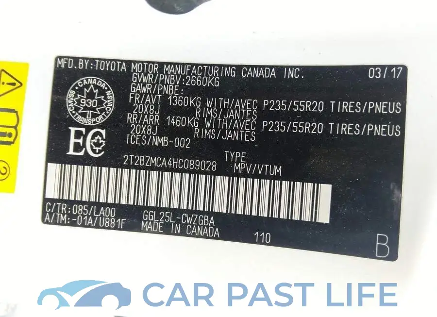 2T2BZMCA4HC089028# 9