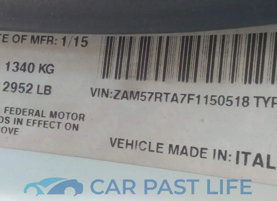 ZAM57RTA7F1150518# 9