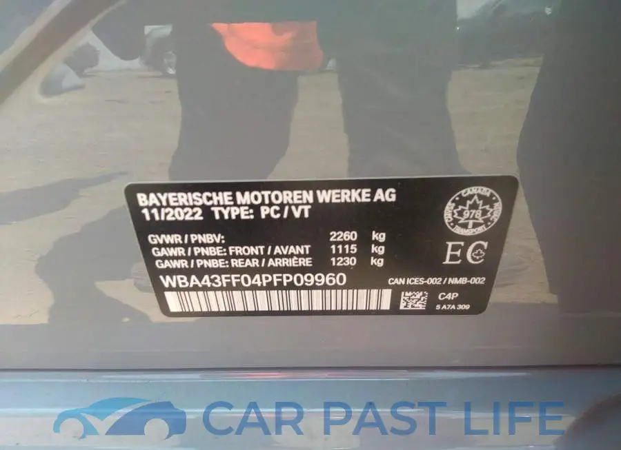 WBA43FF04PFP09960# 9
