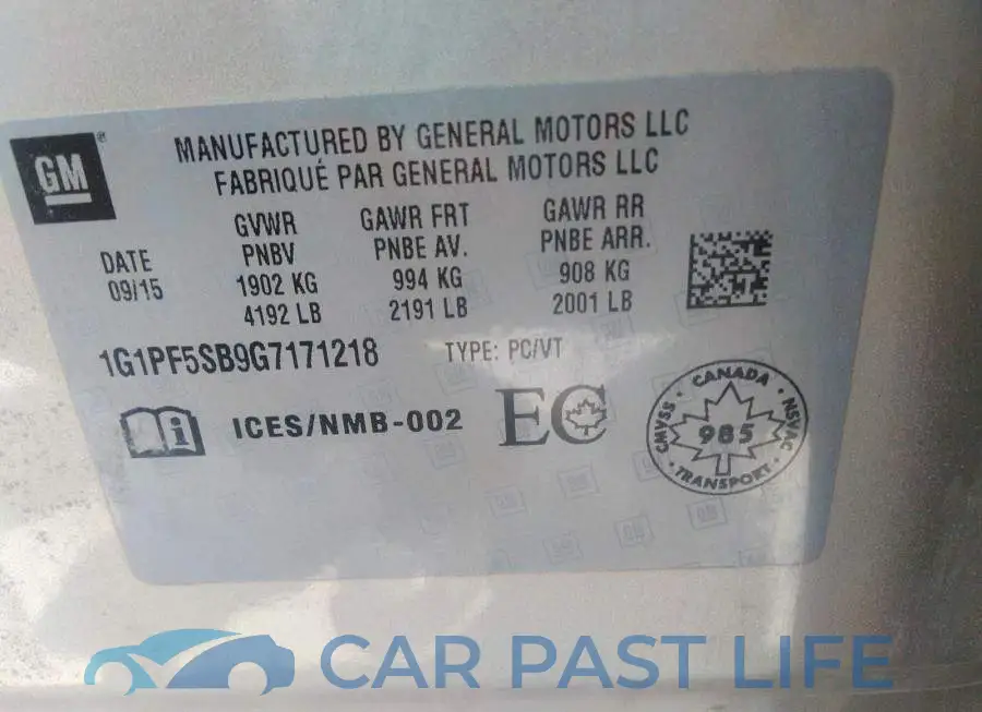 1G1PF5SB9G7171218# 9