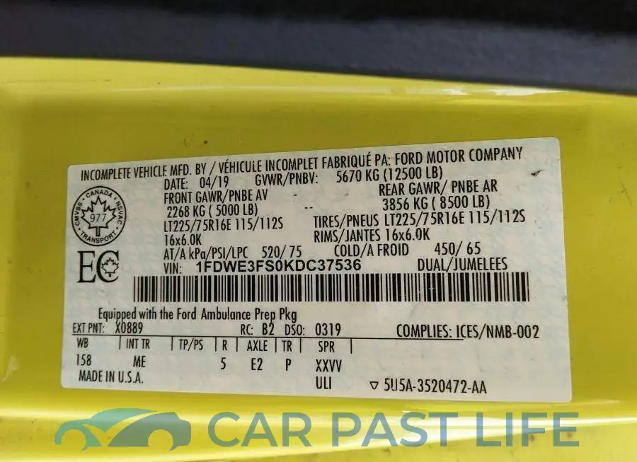 1FDWE3FS0KDC37536# 9