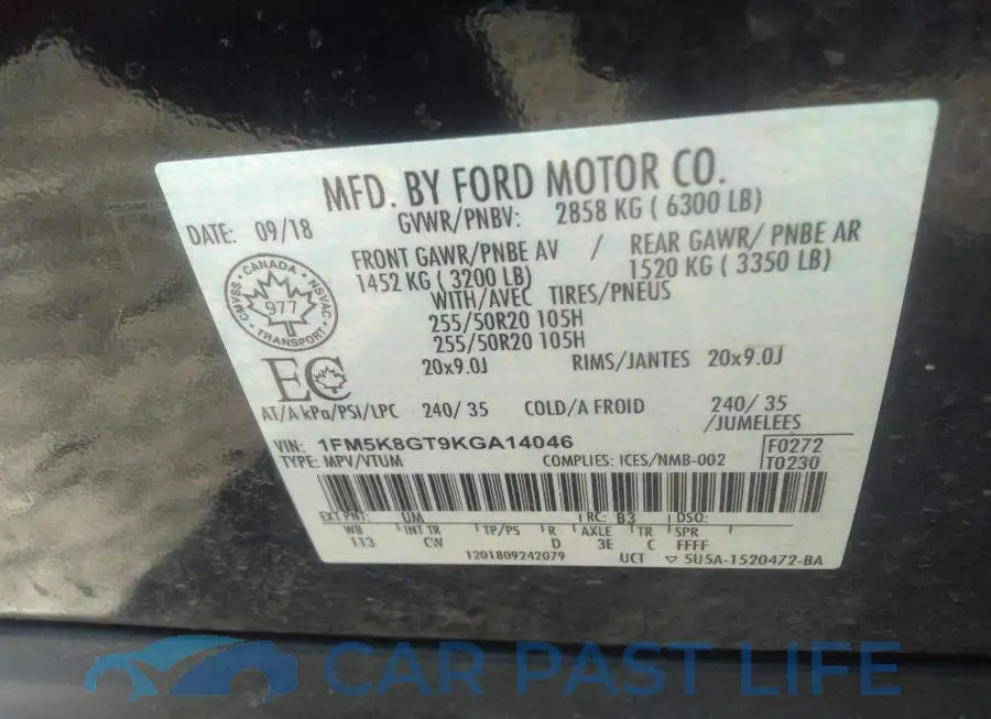 1FM5K8GT9KGA14046# 9