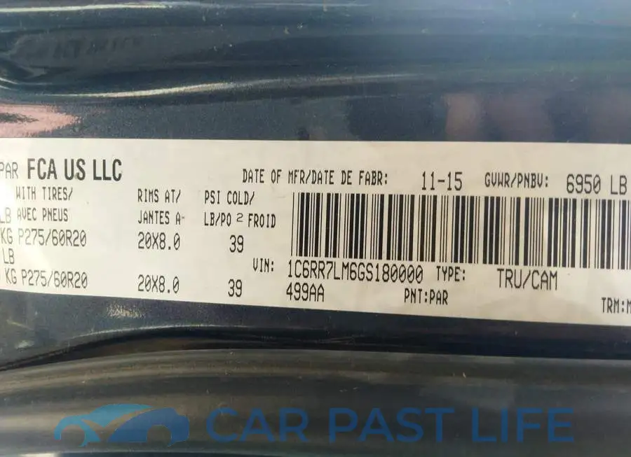 1C6RR7LM6GS180000# 9