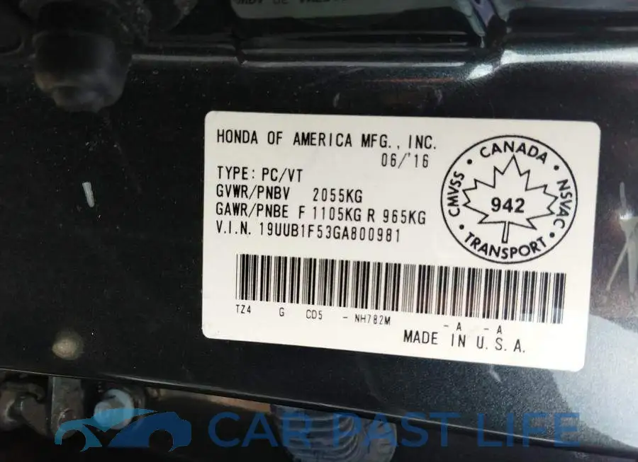 19UUB1F53GA800981# 9