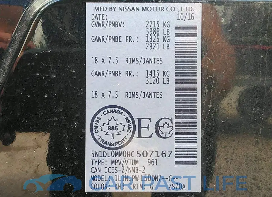 5N1DL0MM0HC507167# 9