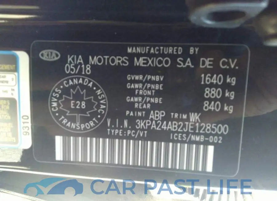 3KPA24AB2JE128500# 9