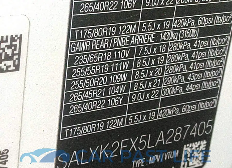 SALYK2FX5LA287405# 9
