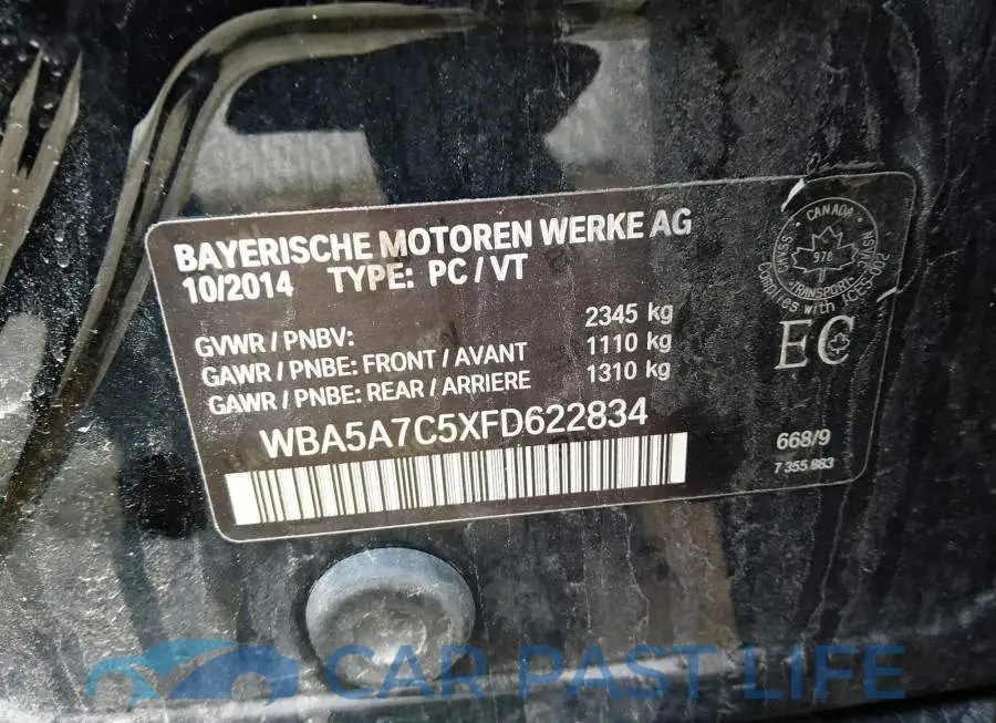 WBA5A7C5XFD622834# 9