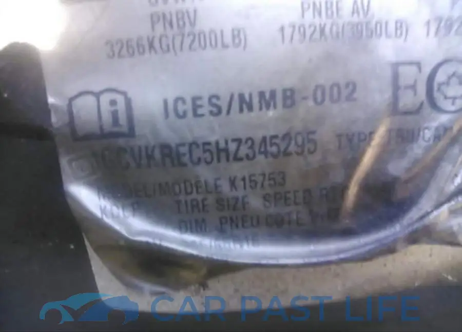 1GCVKREC5HZ345295# 9