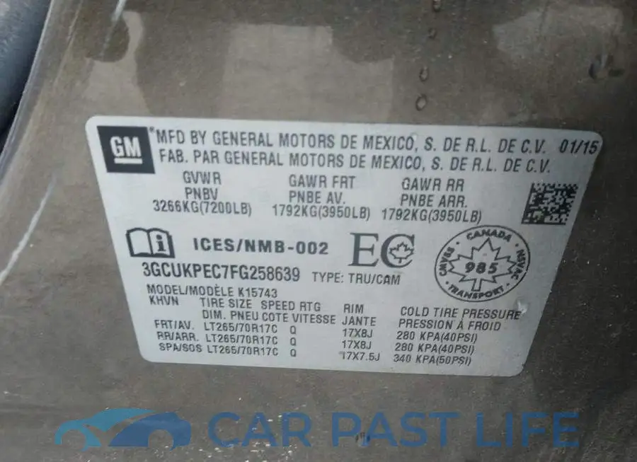 3GCUKPEC7FG258639# 9