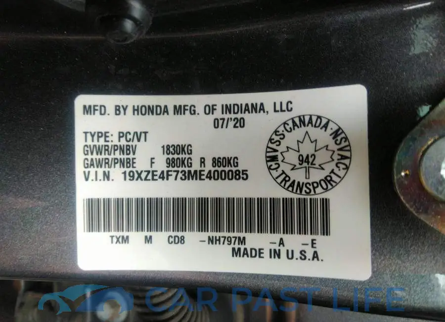 19XZE4F73ME400085# 9