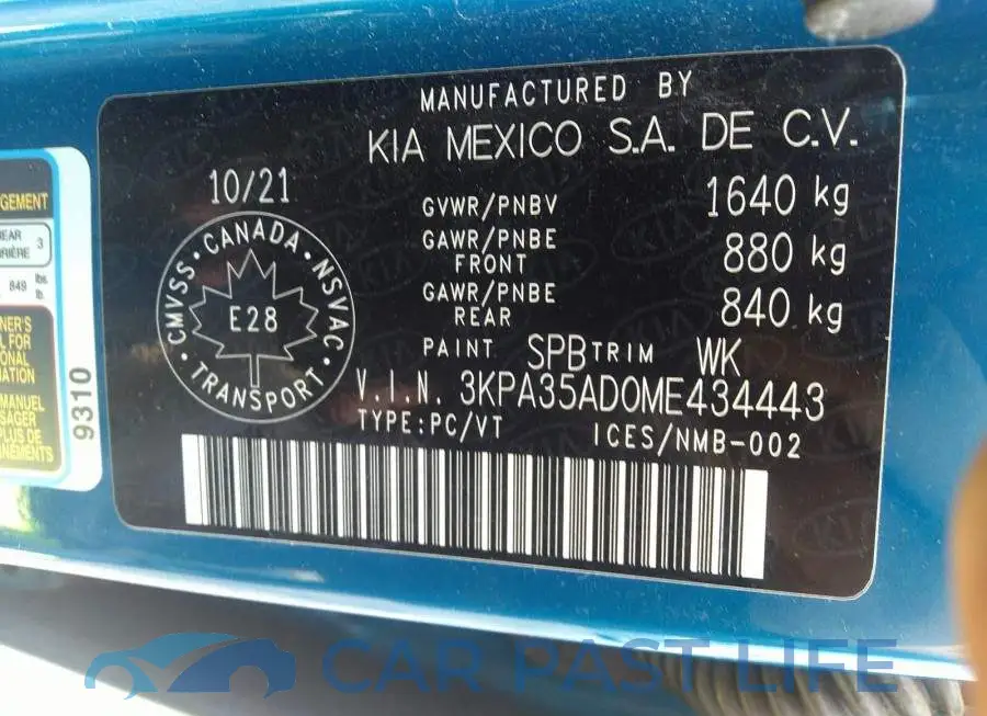 3KPA35AD0ME434443# 9