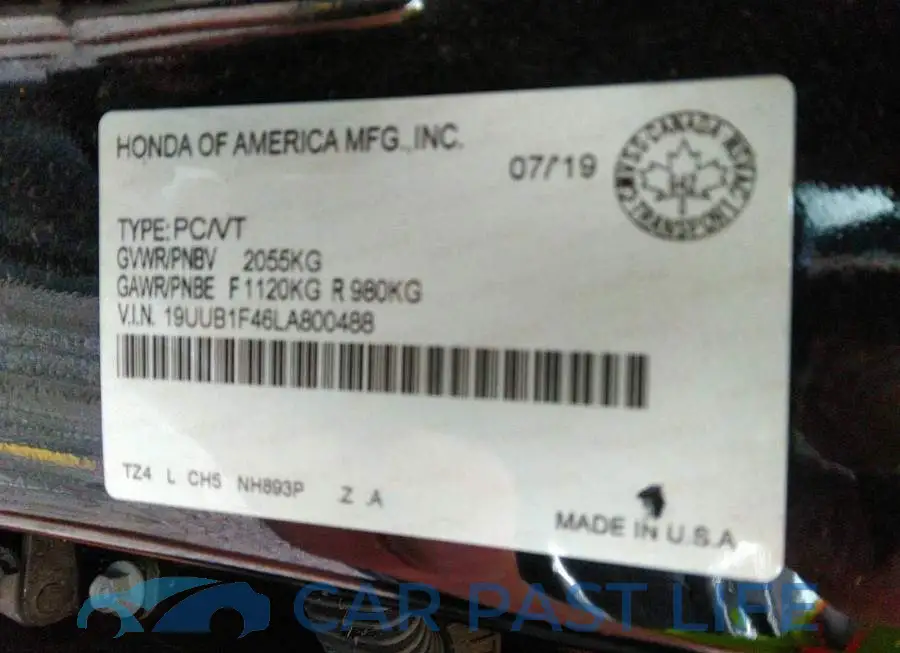 19UUB1F46LA800488# 9