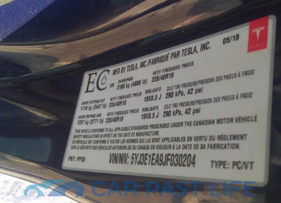 5YJ3E1EA9JF030204# 9